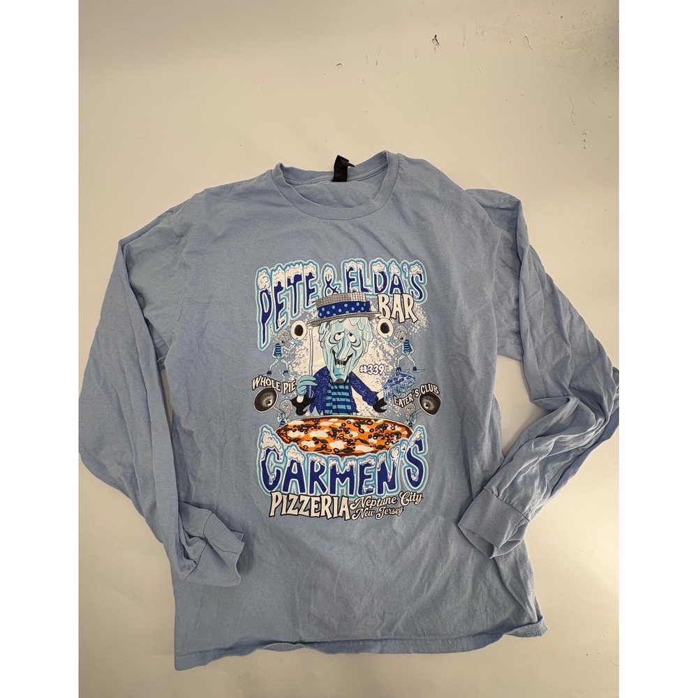 Pete & Elda's Carmen's Pizzeria Neptune City NJ Long Sleeve T-Shirt Blue XL
